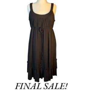 FINAL SALE!Faded Glory black oversized comfy knit sundress 2X high waist midi094